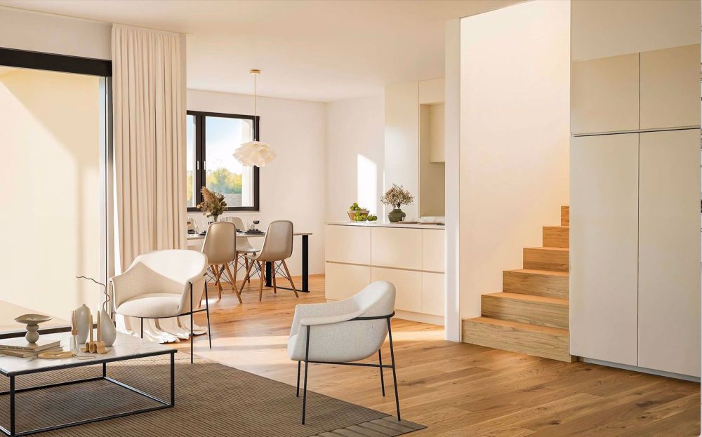 Neubau: 3.5-Zimmer-Attika-Maisonette mit Atelier - The Letten - treppen