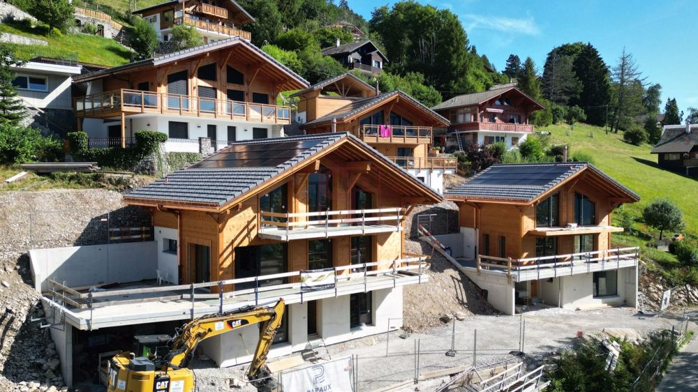 Crésuz - Magnifiques chalets de 4.5 pces à 5.5 pces - Avancement des travaux août 2024