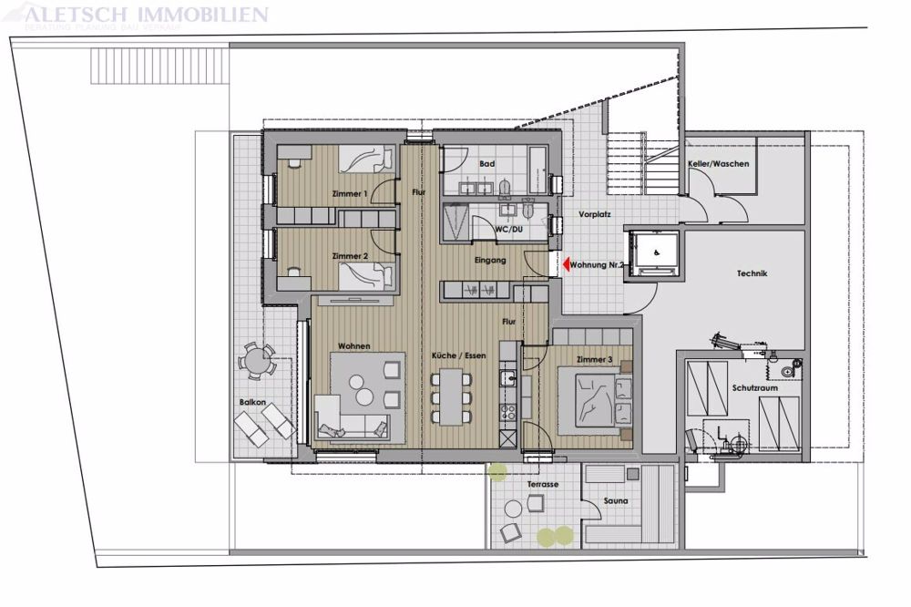 Zu verkaufen, 4.5 Zimmer Neubauwohnung 1. OG in Staldenried - Bild 6