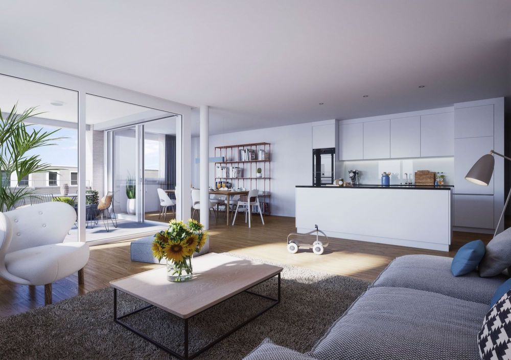 3.5-Zimmerwohnung mit Blick ins Grüne - Visualisierung Wohnzimmer