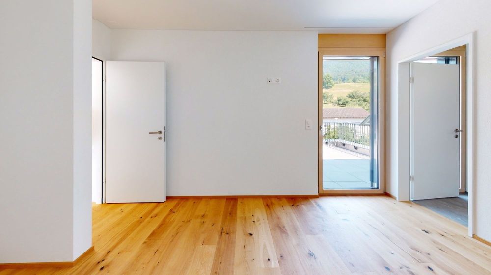 Traumhafte 4.5-Zimmer Attikawohnung mit stilvollem Design - Elternschlafzimmer mit direktem Zugang zur Terrasse und eigenem Badezimmer