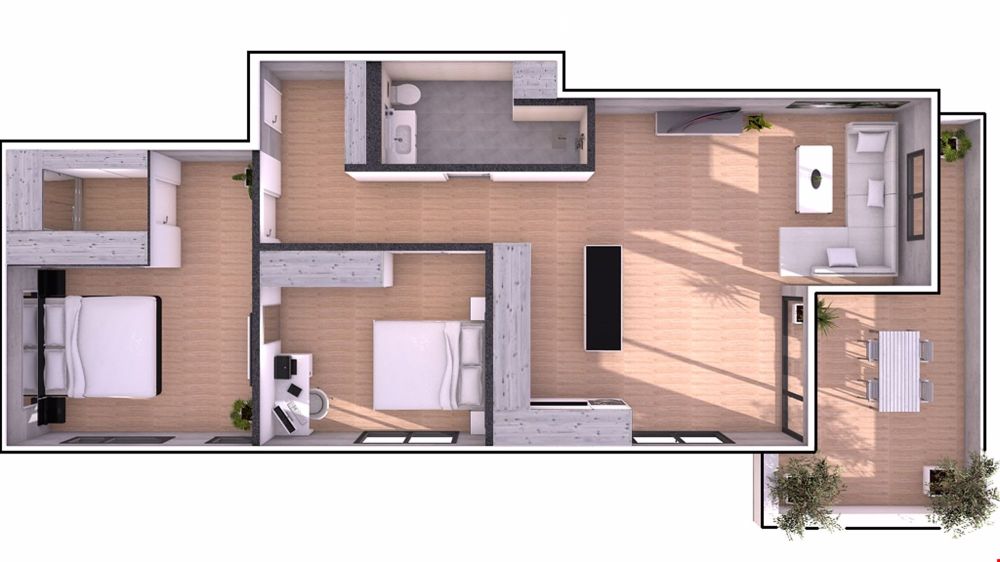 Gartenwohnung mit Wintergarten, Grillplatz und Fitnessraum - Bild 2