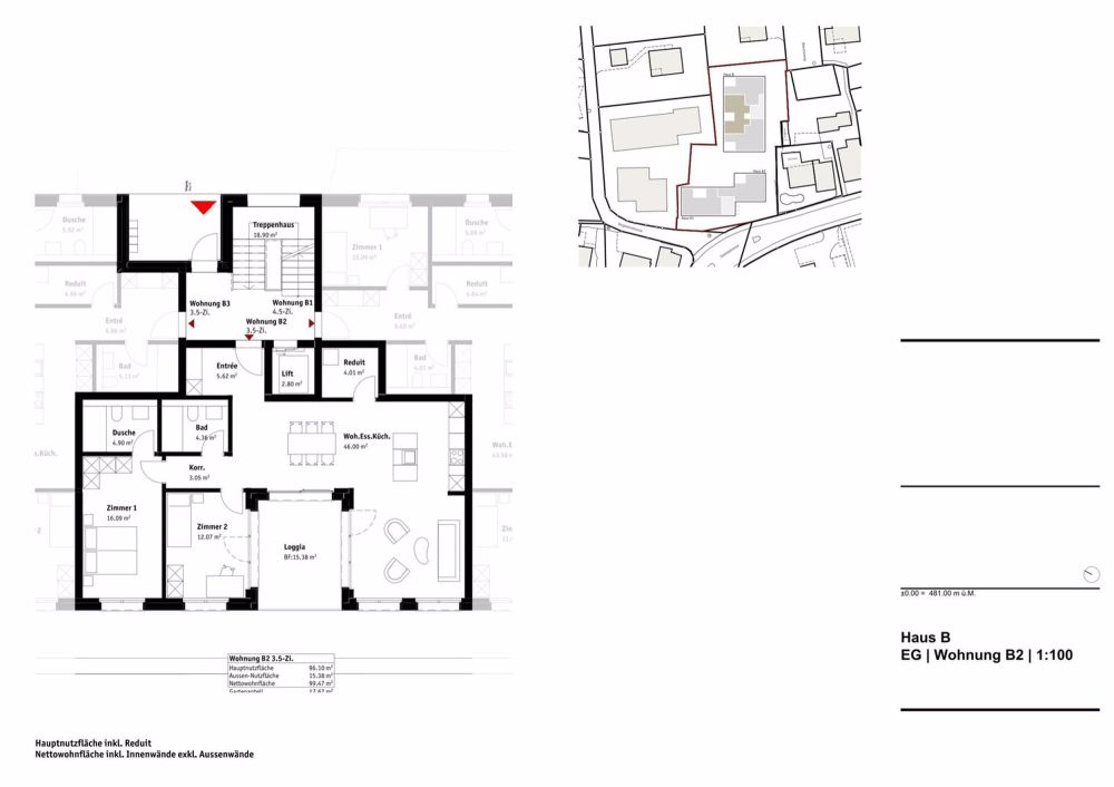 Neubauprojekt "Lindenberg" - zentrales Wohnen - LINDENBERG - Grundrisspläne B2 - Aktualisierte Pläne