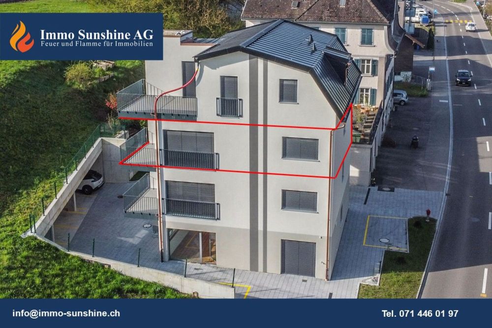 Schöne Neubau 3.5-Zimmer-Wohnung mit Balkon an zentraler Lage - Bild 1