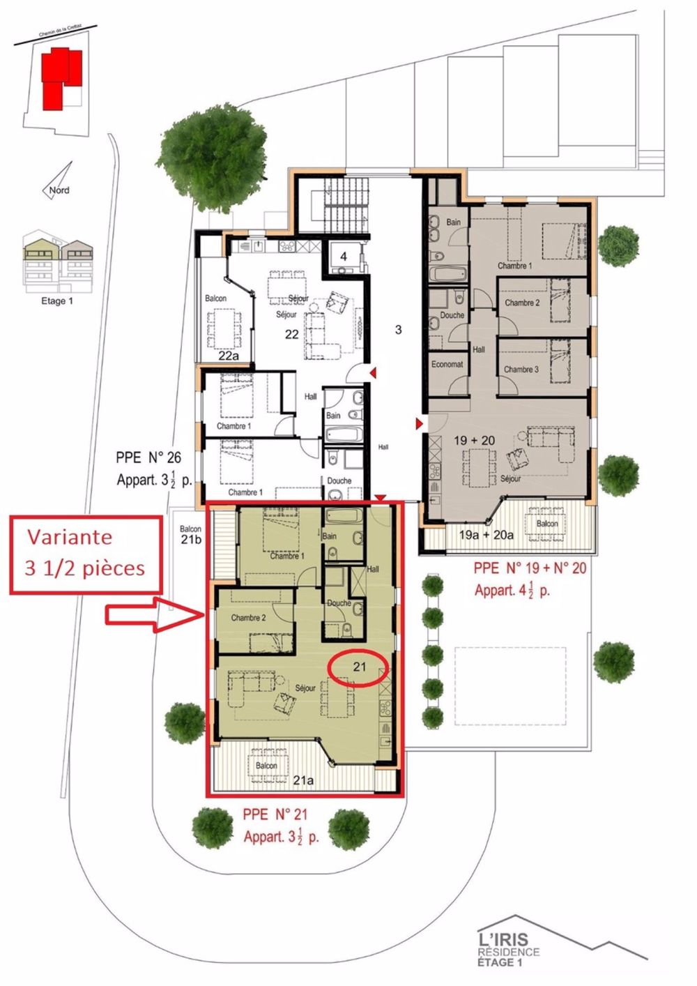 Nouveauté - Centre de Savièse - Variante 3.5 pièces
