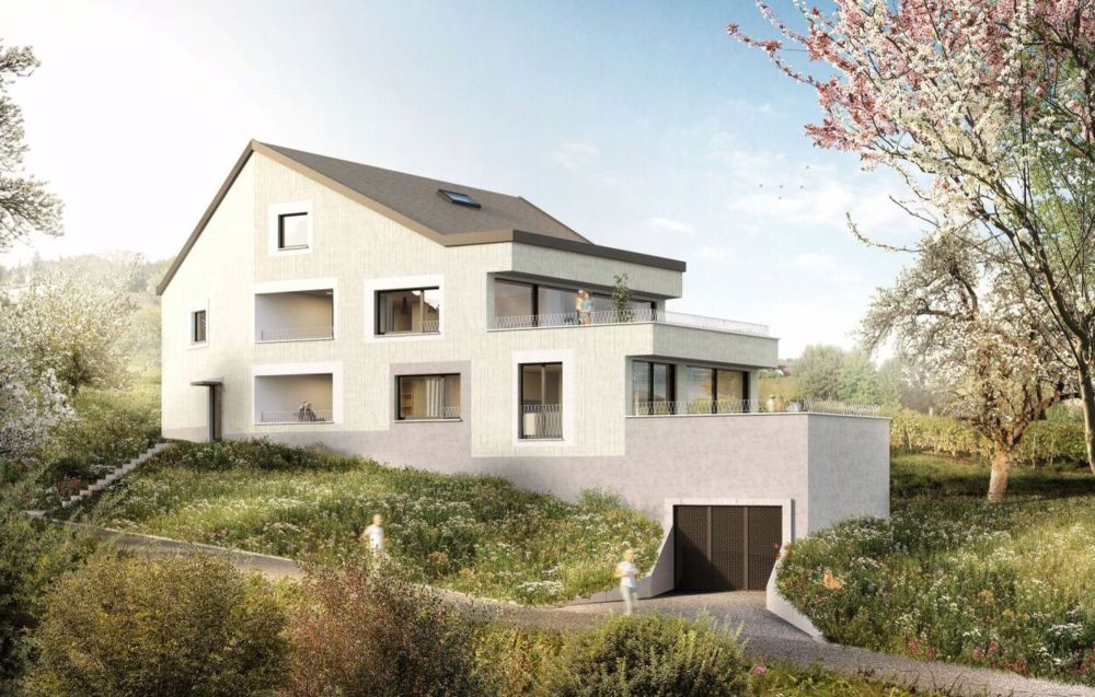 GROSSEN IMMOBILIEN - Exklusive 4.5-Zimmer Maisonettewohnung mit Weitsicht in Lugnorre - Bild 1