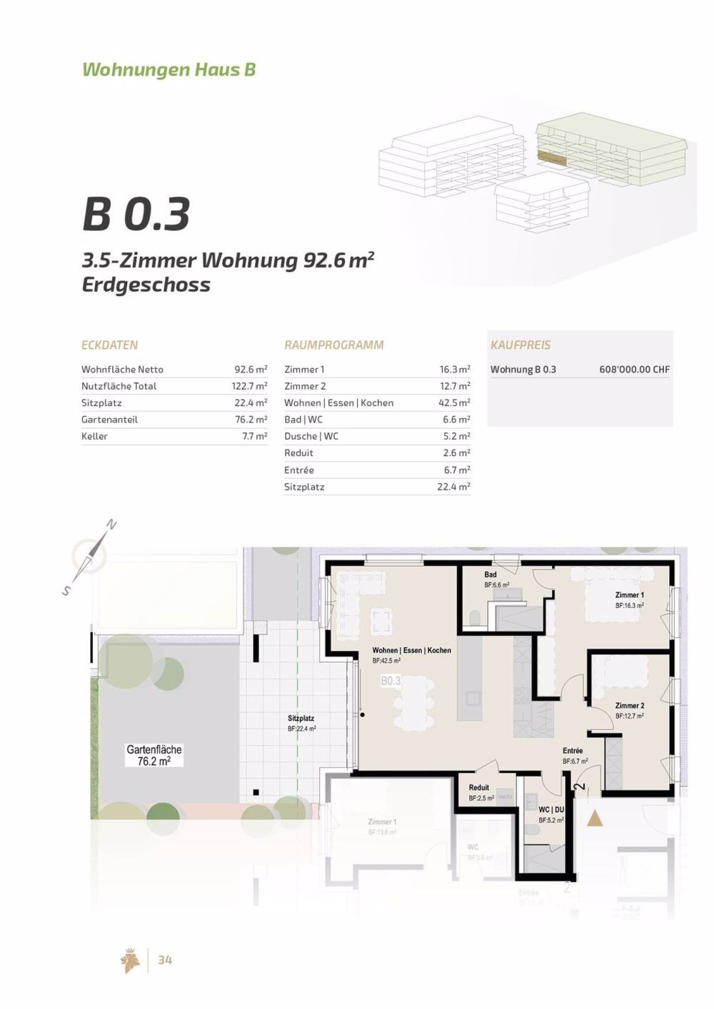 Chlifeld-Park - grosszügige Gartenwohnung - tiefe Nebenkosten dank energieoptimierter Bauweise - Bild 4