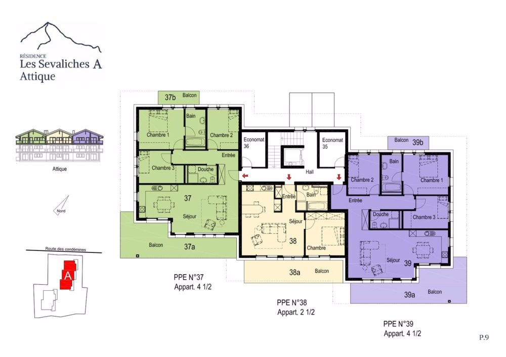 Nouvelle résidence "Les Sevaliches" - Evolène - Plan attique - A -