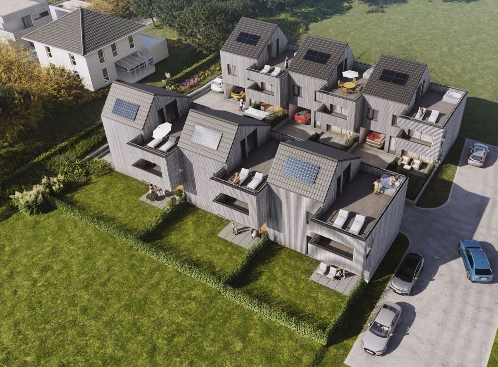 Modernes Reiheneinfamilienhaus in Sax zu kaufen - Aussenvisualisierung