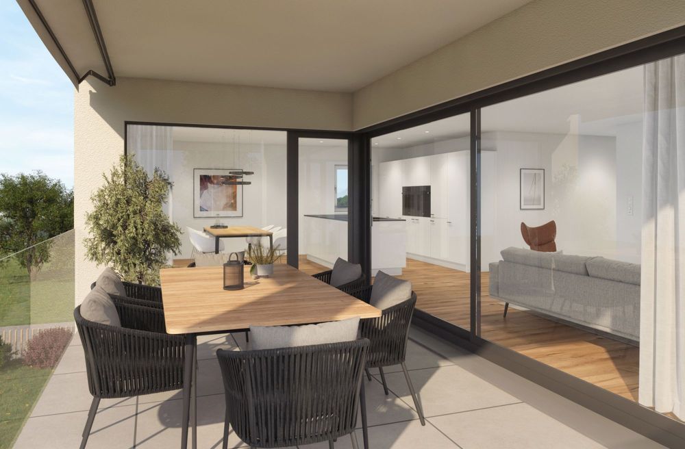MFH Effilo - Wohntraum mit 4.5 Zimmer, 2 Bäder im 1. OG (Whg 522-4) - Terrasse OG Wohnung