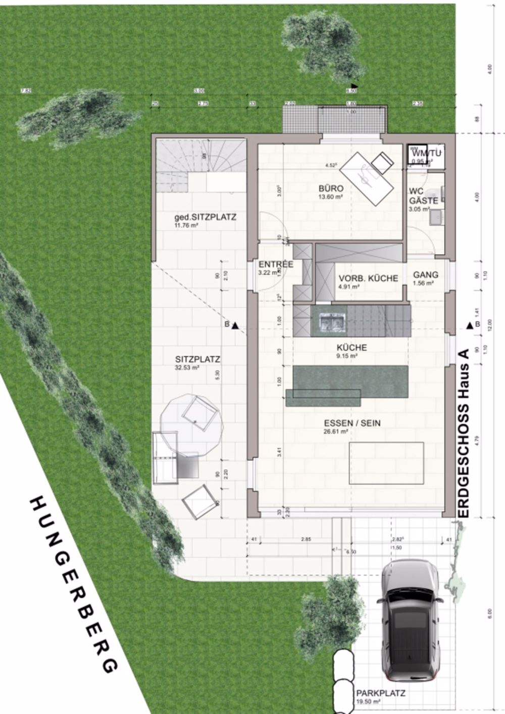 Modern, Clever & Aussichtsreich, in 2565 Jens entstehen drei hochwertige Upside-Down-Einfamilienhäuser mit Panoramasicht im lichtdurchfluteten Wohngeschoss im OG, Dusche en Suite im Schlafzimmer, DG … - Bild 5
