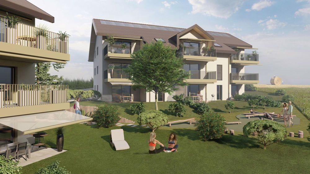 Chantier en Cours! Venez visiter votre futur logement... - Essertines-sur-Yverdon - Vue extérieure jardins