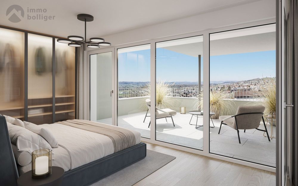 Neubau mit traumhafter Aussicht - Zimmer mit Zugang zur Loggia