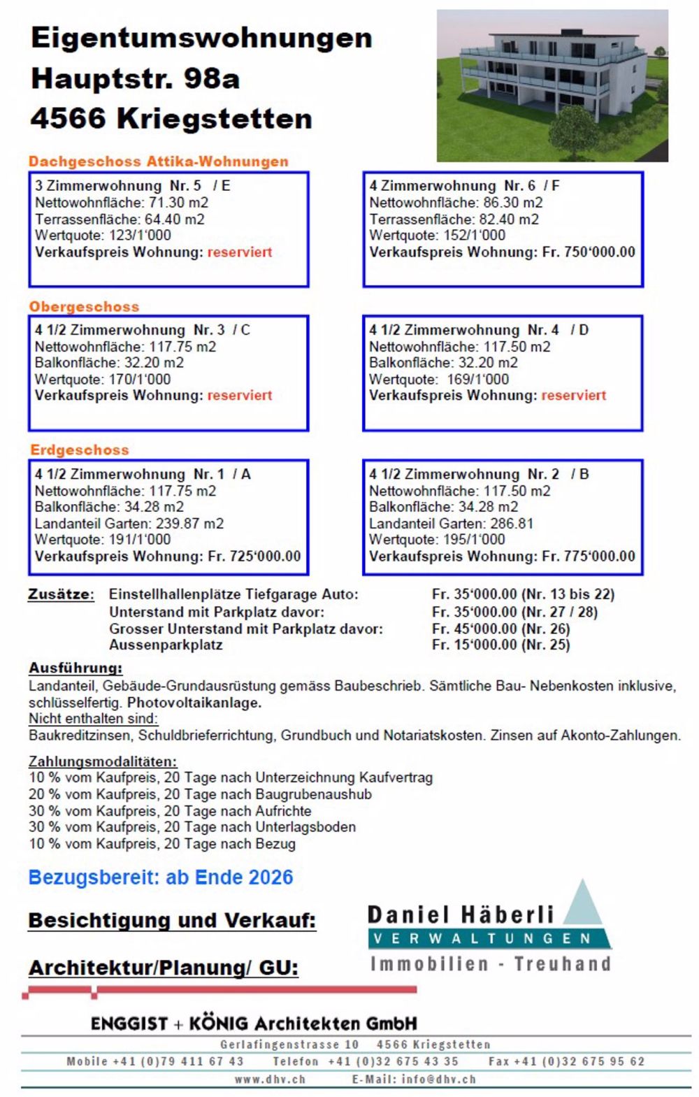4 Zimmer Attikawohnung, Neubauwohnung in 6-Familienhaus - Bild 12