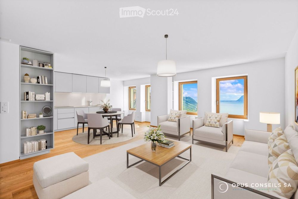 Prächtige 3.5-Zimmer-Neuwohnung mit Panoramablick in Grandvaux - Bild 1