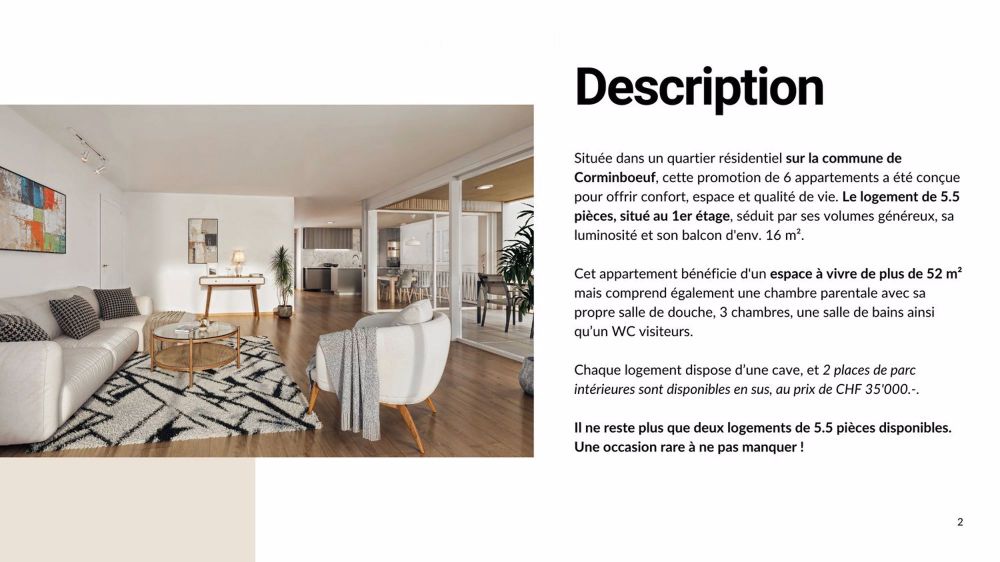 Prächtige 5.5-Zimmer-Neuwohnung in Corminboeuf - Bild 2
