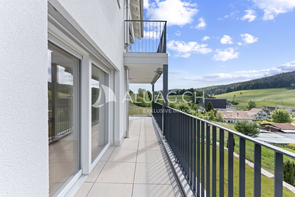NEUE 4.5 ZIMMER MIT NATURANSCHLUSS - Der langgezogene Balkon erstreckt sich entlang der Fassade und bietet eine herrliche Weitsicht