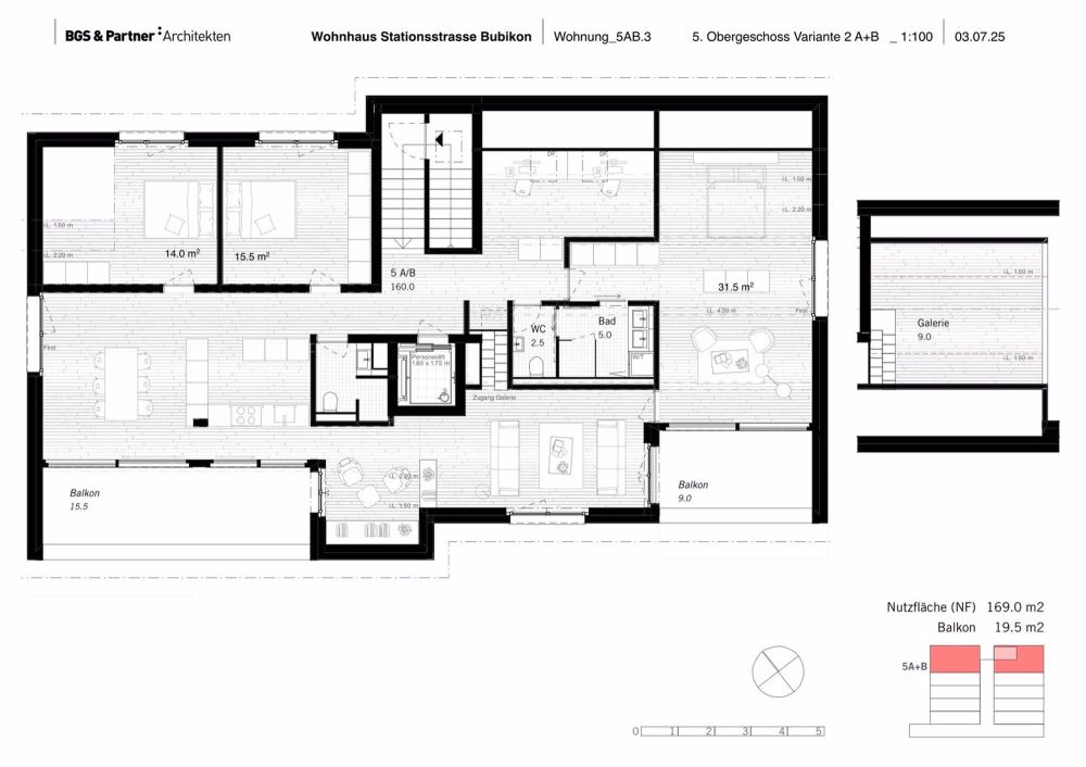 Moderne 4.5- oder 5.5-Zimmer-Dachwohnung in Bubikon mit zwei Balkonen, - Bild 7