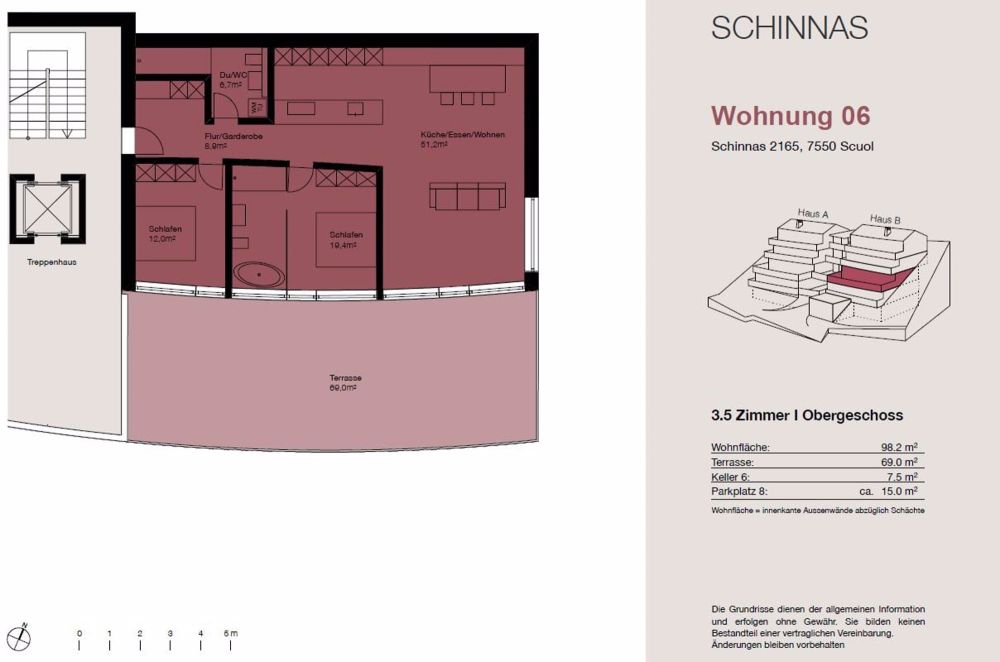 3.5-Zimmer Terrassenwohnung in Schinnas, Scuol - Bild 7