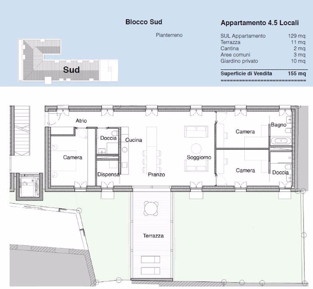 GIUBIASCO – 4,5 Lokale mit Garten in Residenz Pron - Bild 4
