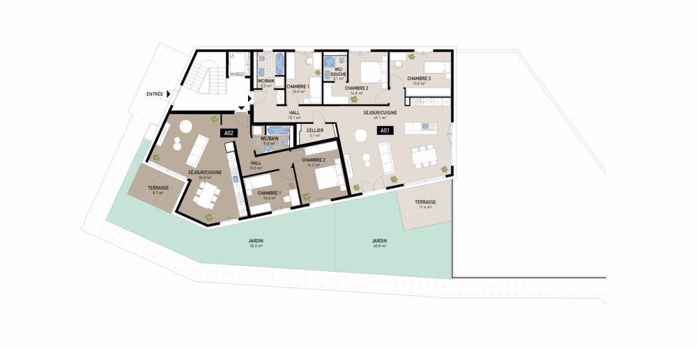 13 Minuten von Vevey entfernt, ATTALENS, 4,5-Zimmer-Wohnung mit Terrasse und Garten (LotA01) - Bild 3