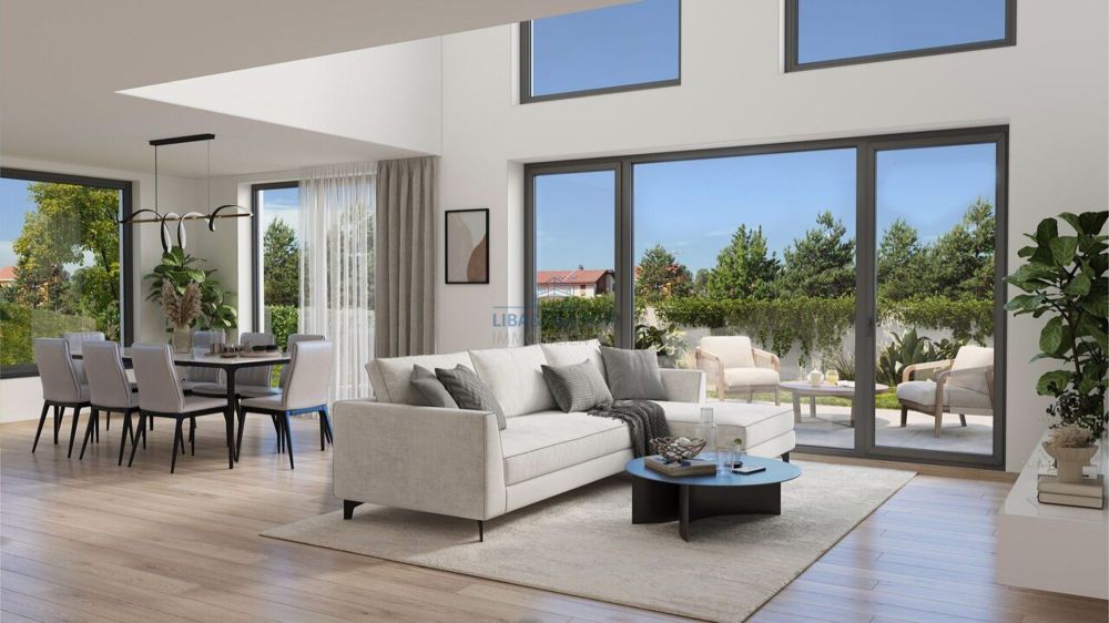Architektonischer Neubau an idyllischer Wohnlage mit Aussicht - Wohnzimmer mit Galerie