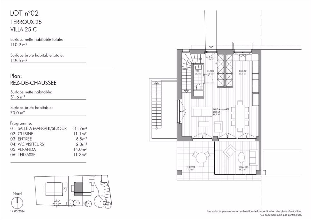 Surfaces:Utile:220/Habitable:150/Véranda:14/Balcon:8/Patio:5 à 9/Terrasse:11 - Bild 11