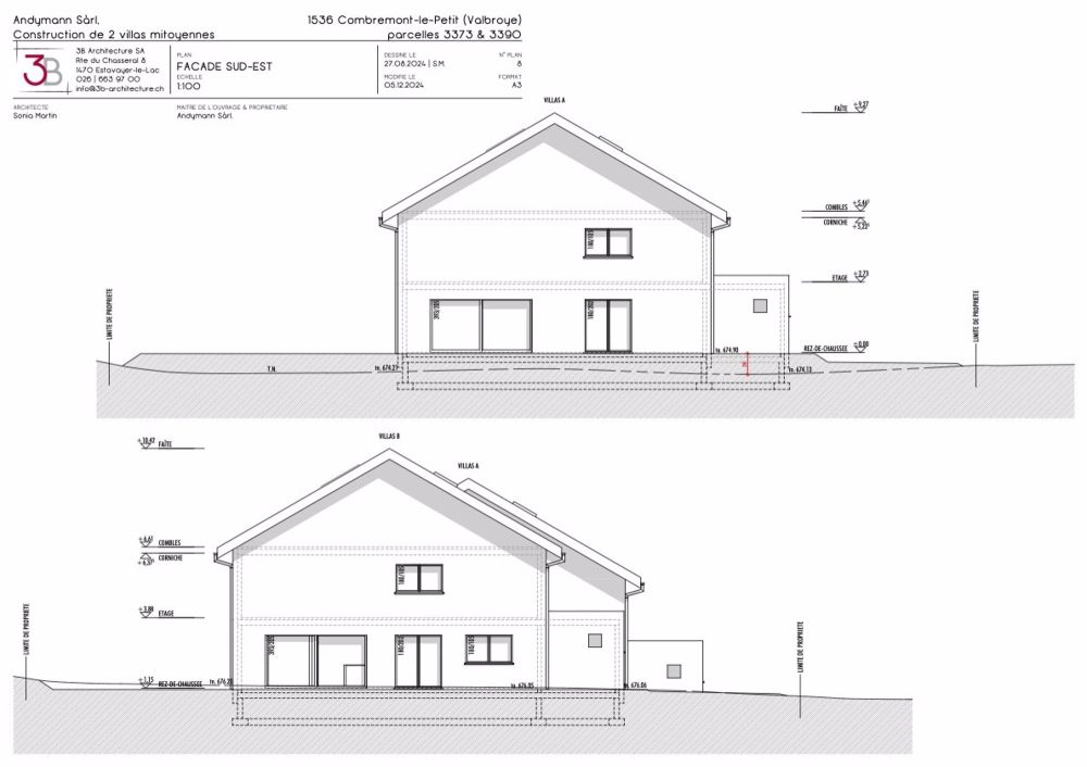 Villa neuve sur plan dans un espace verdoyant - Façade Sud Est
