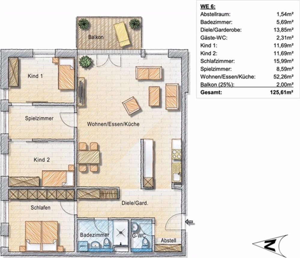 4.5 Room apartment - Bild 3