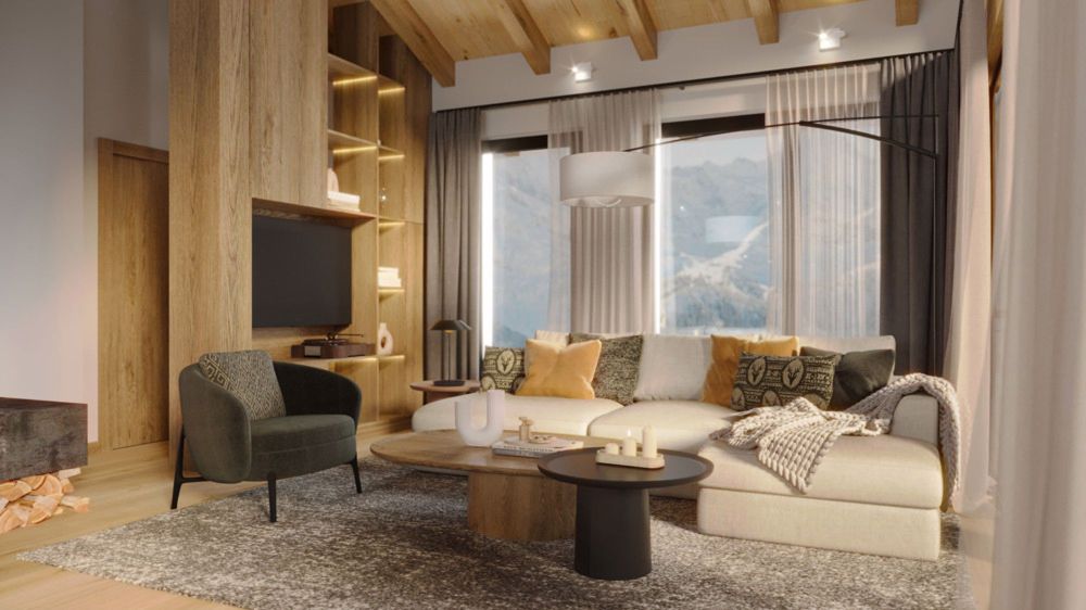 Lauchernalp Chalet nr. 4090 - Shalets Villa T Wohnraum 01