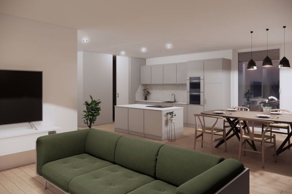 Neue barrierefreie Attika-Wohnung an top Lage - Wohn- und Essbereich, Küche