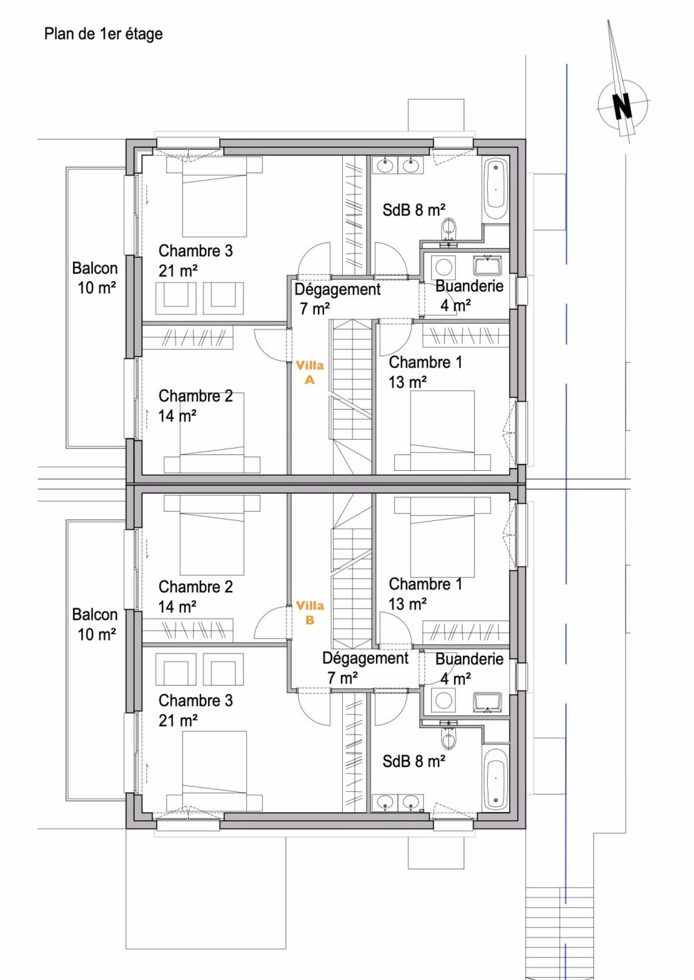 Villa mit 5,5 Zimmern, Veranda, Gartenschuppen und Garage (Lot B) - Bild 8