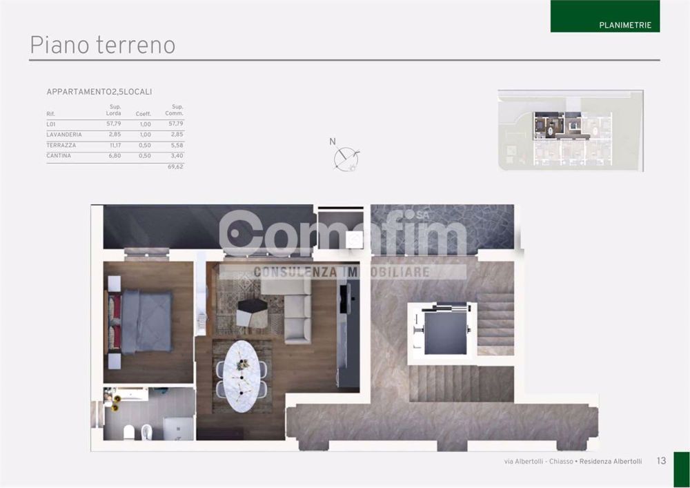 Chiasso : 2.5 locali al PT con terrazzo e giardino - Bild 13