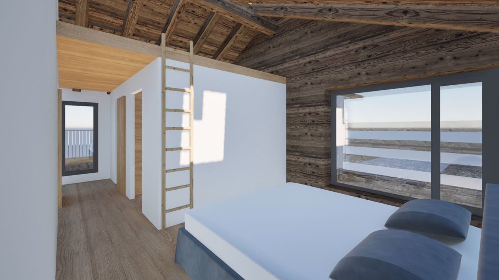 Superbe projet de rénovation d'une grange à Champsec - Chambre 2 - suite parentale - salle de bain et dressing