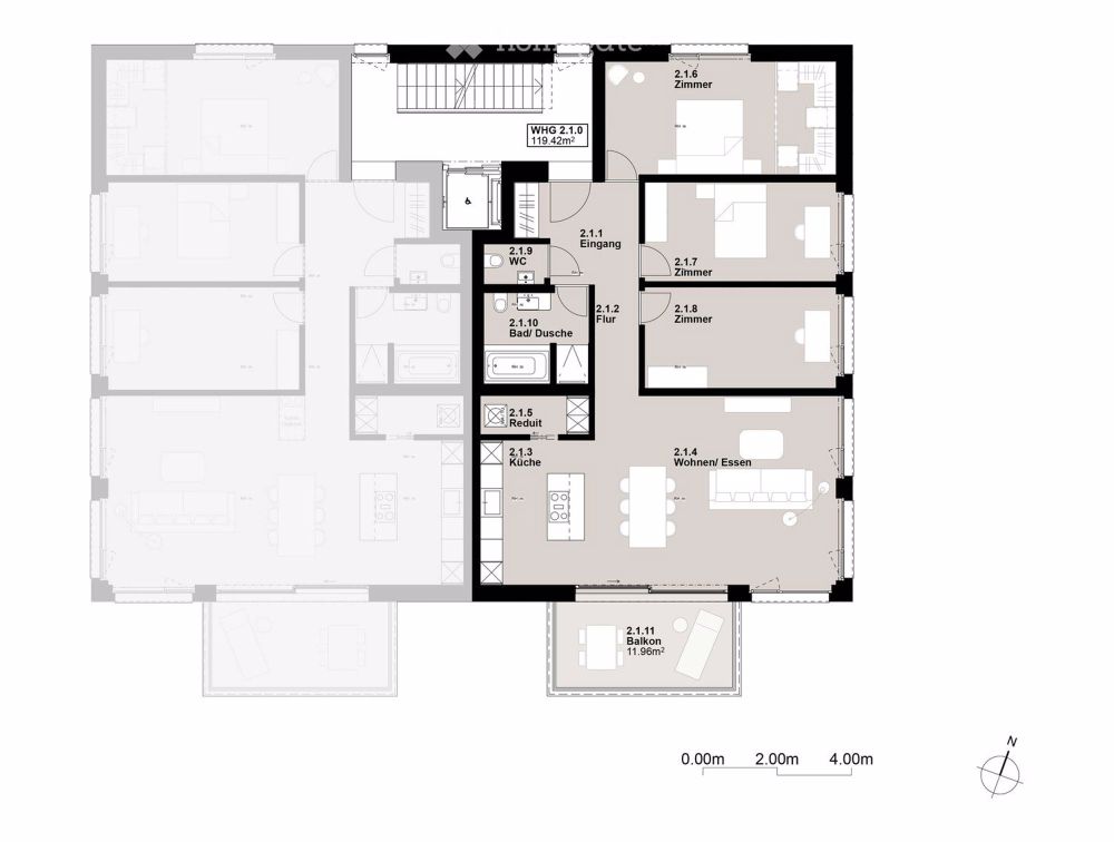 Neubau 4-Familienhaus mit Gartenwohnung und Attika - Bild 8