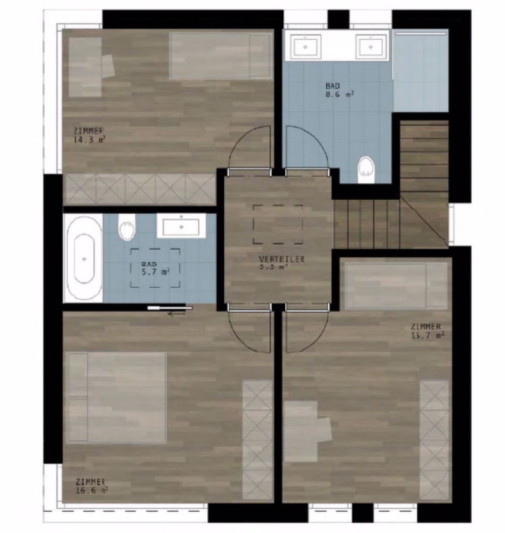 Projekt Hanfgartenweg - Obergeschoss