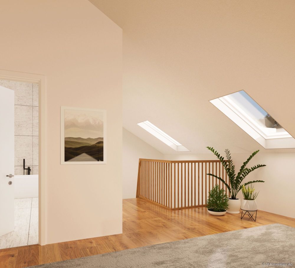 Pintenwirtschaft - Neues 6.5-Zimmer-Reiheneckhaus in geschichtsträchti - 6-Zi-Eckhaus_Treppe