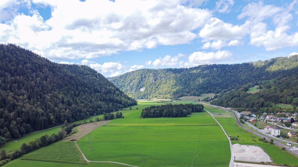 Neue Einzelvilla mit angebauter Garage, Südwestausrichtung - Vue aérienne
