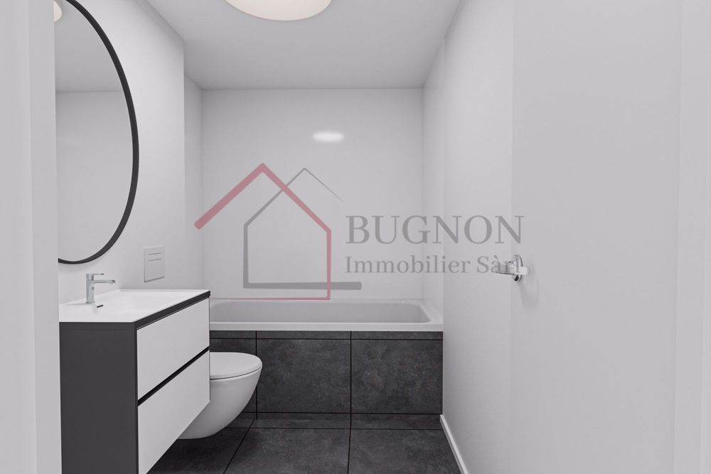 Appartement PPE mit 4,5 Zimmern, 110 m2 PPE, mit Garten - Salle d'eau
