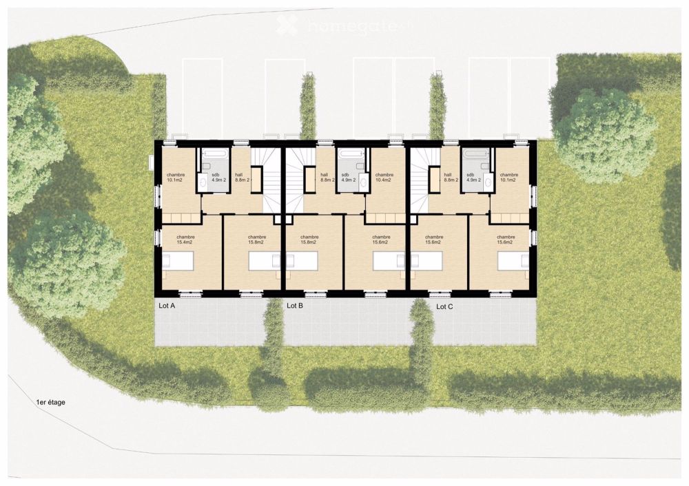 Neues Familienprojekt in Marsens mit 3 Reihenvillen mit 5.5 Zimmern zum Verkauf in Marsens - Bild 7