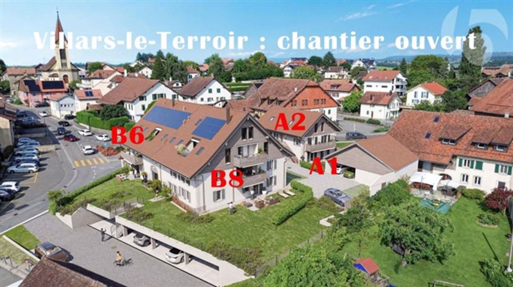 Villars-le-Terroir, Baustelle in Arbeit Wohnung von 126 m2 und reduziert modular in 4,5 Stück oder 5,5 Stück mit Balkonbadewanne nach Westen - Los B6 - Bild 7