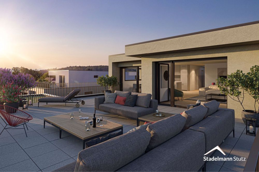 Wohnen zwischen See und Berg - «Triangel» Fahrwangen - Visualisierung Terrasse