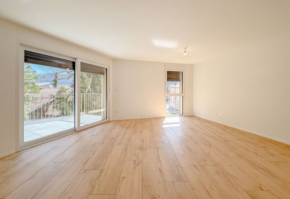 Appt PPE neu von 4.5 Zimmern mit Balkon Campagne Pernod, Lot B9 - Exemple d'agencement intérieur séjour (bâtiment A - 4.5 pièces)