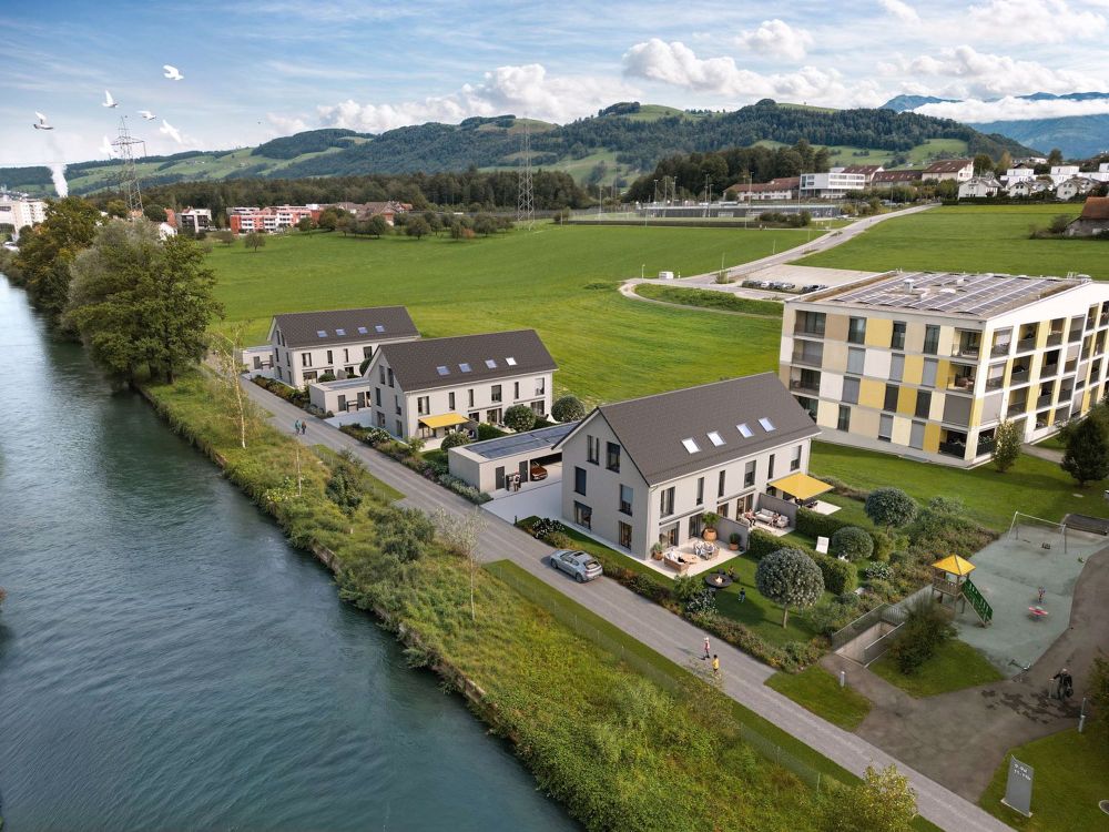 6-Zimmer-Haus mit Wohlfühlcharakter - Häuser am Fähriweg, Buchrain - Am idyllischen Reusskanal entstehen in mehreren Bauetappen neue Wohn- und Arbeitsräume