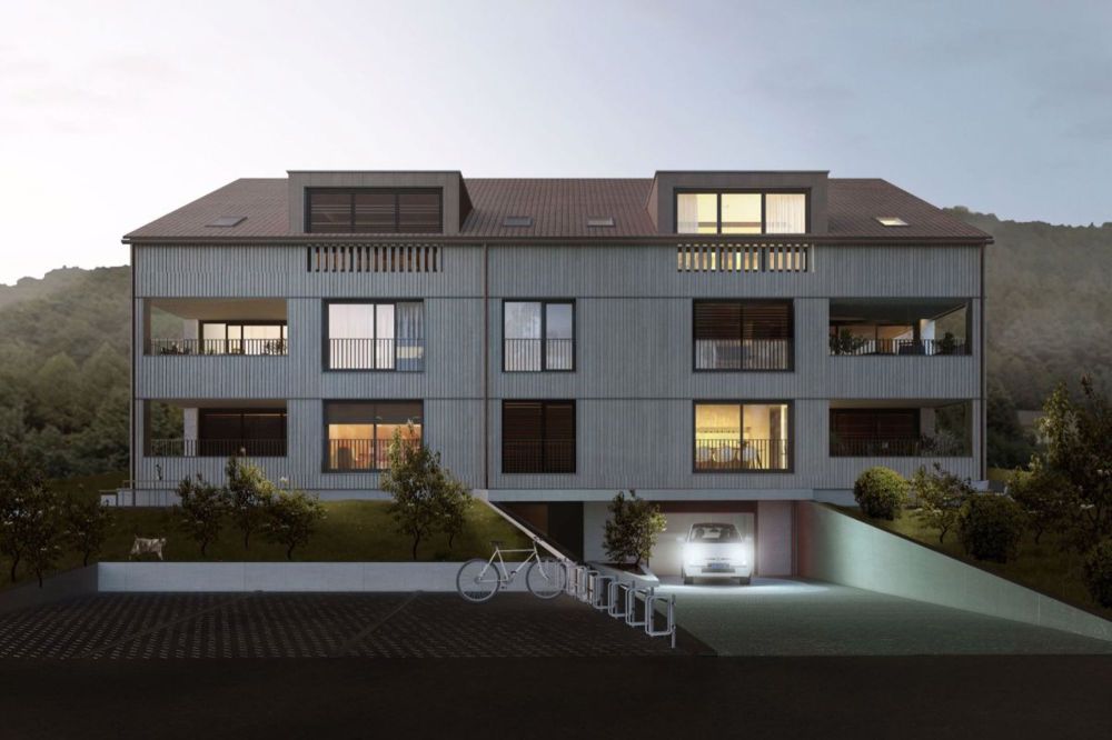 Wolkestei: 3.5-Zimmer-Wohnung im Herz der Rheinidylle - Aussenansicht