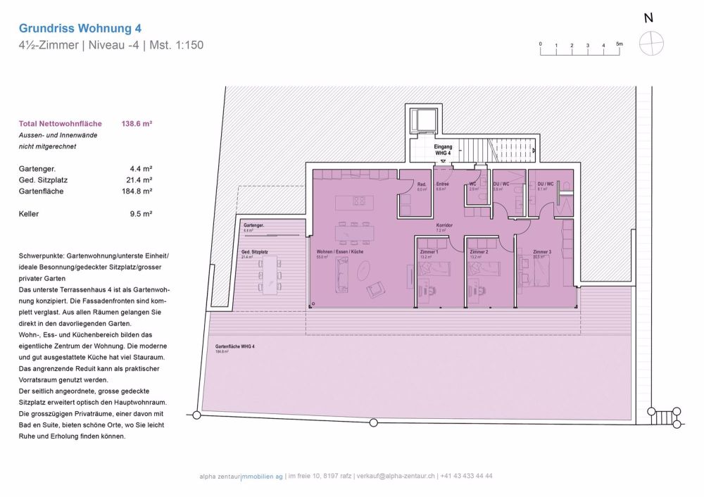 Terrassenhaus Höhewäg Rafz - Gartenwohnung 4 - Bild 2