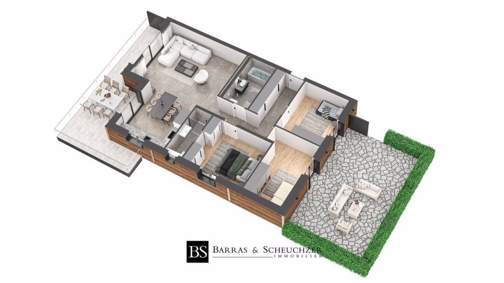 LOT 3 - 6.5 Zimmer neu mit Balkon und Garten - Plan 3D lot 3