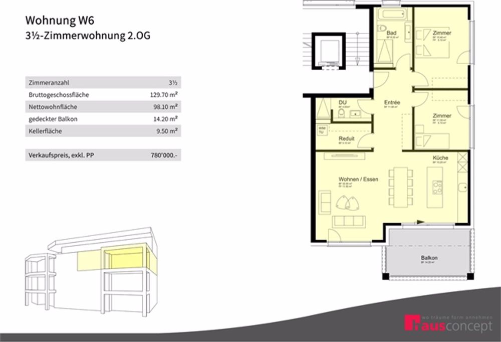 W6 | modernes & grosszügiges Wohnen | 3.5-Zimmer Wohnung im 2.OG - Bild 4