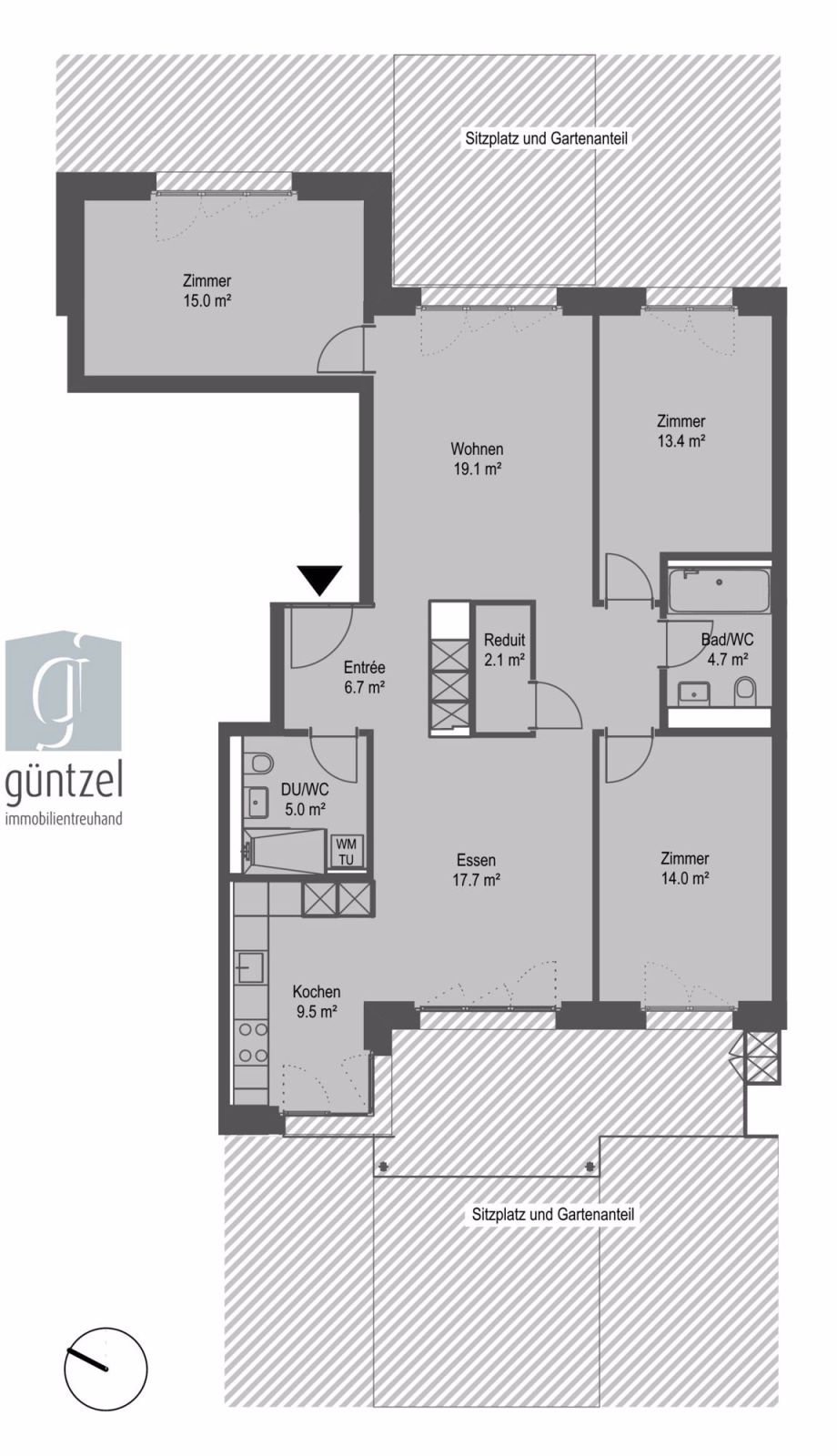 Neue Gartenwohnung - ruhig und dennoch zentral gelegen - Wohnungsgrundriss