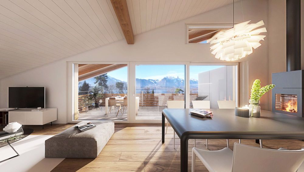 Neubauprojekt 16 Eigentumswohnungen in Gunten (Sigriswil) - Haus A - DG Ost